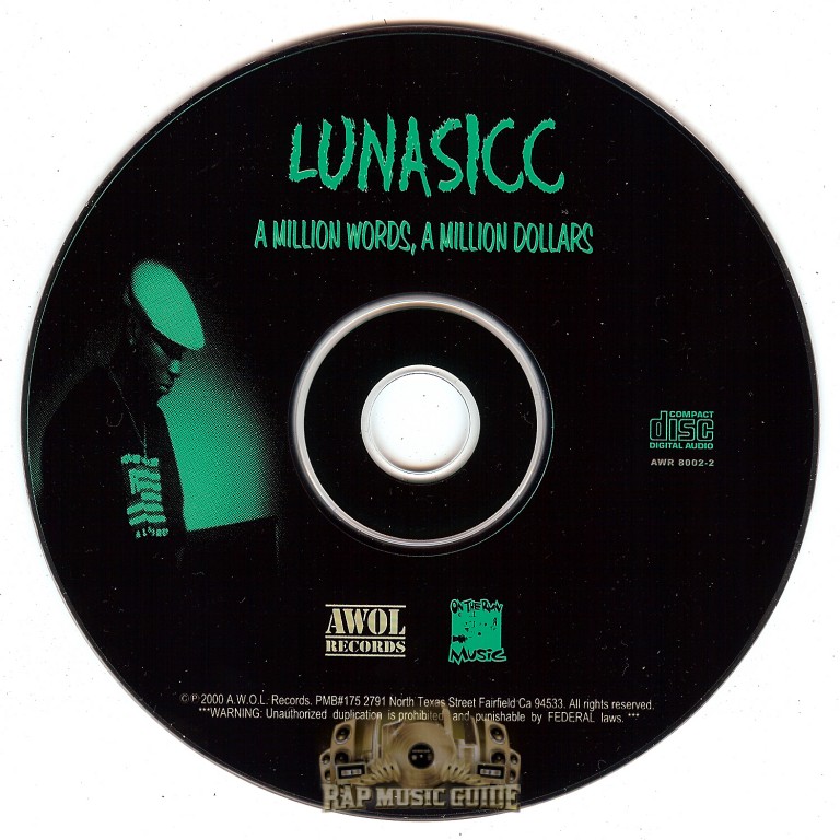 Lunasicc - A Million Words, A Million Dollars: Re-Release. CD